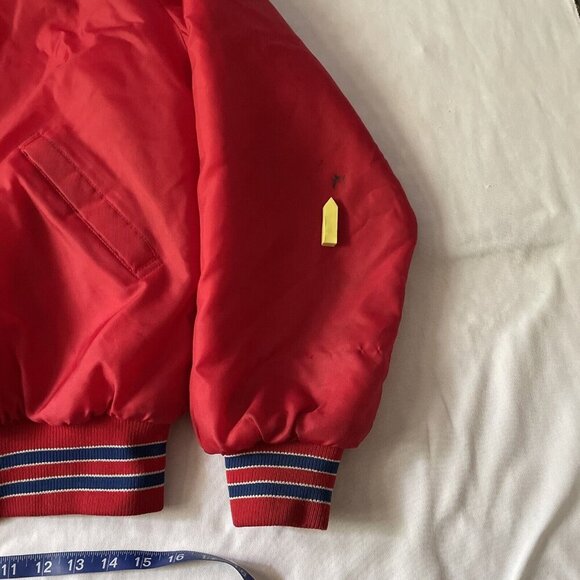 Rockabilly Windbreaker Snap Jacket Size L Men USA 1980s Warm Red Distressed - Picture 7 of 10